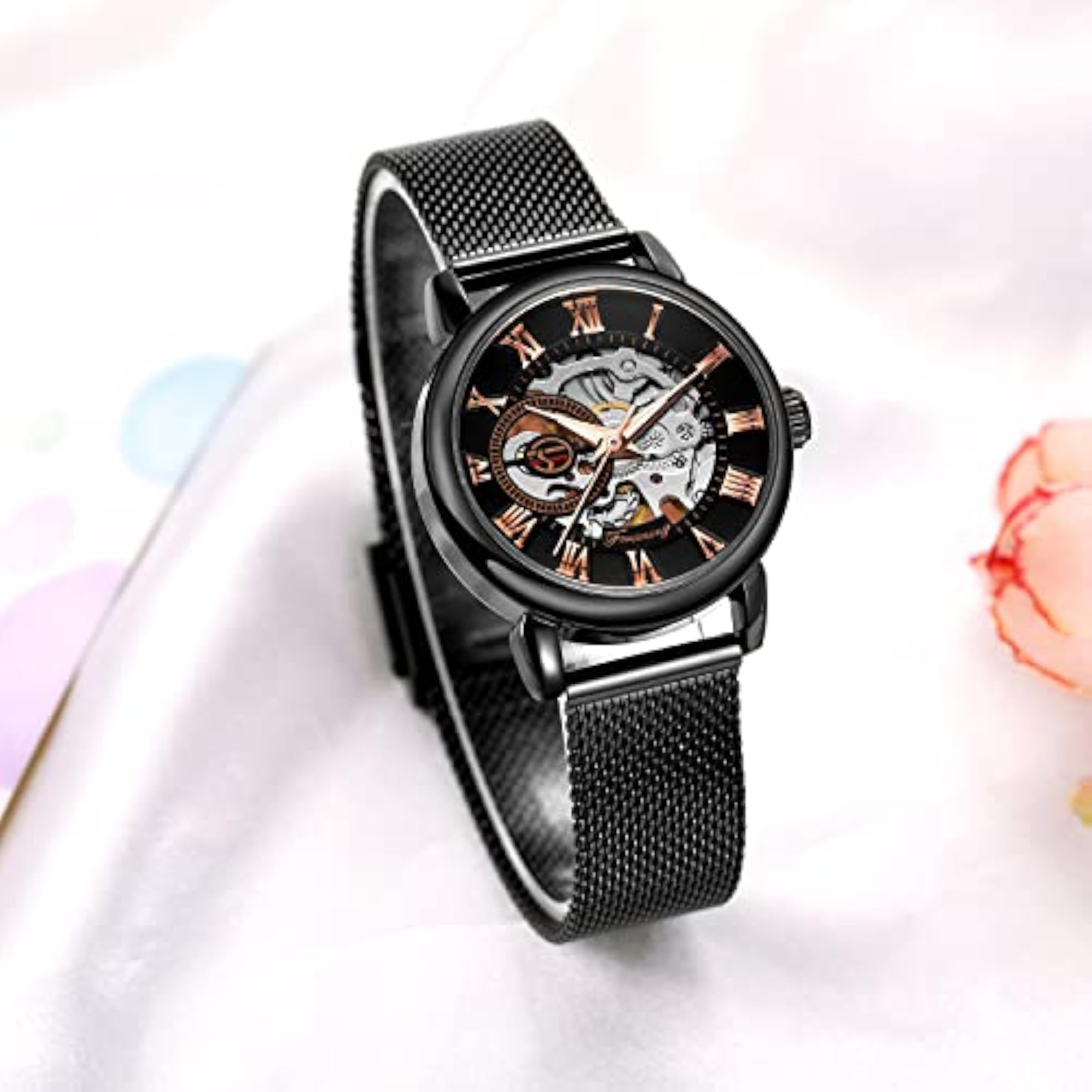 Women's Skeleton Hand-Wind Mechanical Watch, Fashion Gift